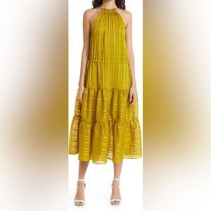 TED BAKER LONDON 🆕 MSRP: $450 ‘Evmilia’ Stripe Jacquard Tiered Dress. S4-6.